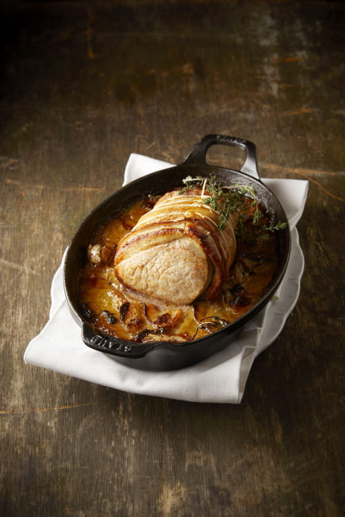 Rôti de veau, pommes boulangères par le chef Cyril Lignac