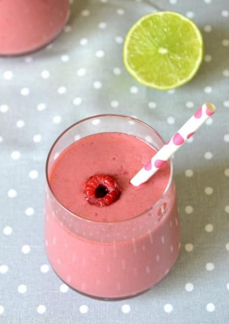 Smoothie framboise et lait de coco