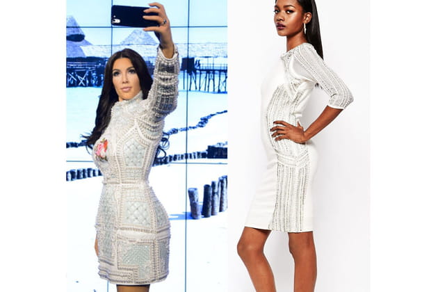 Kim Kardashian : une robe orn&eacute;e