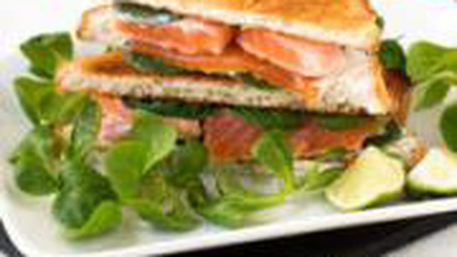 Club sandwich fromage frais et truite