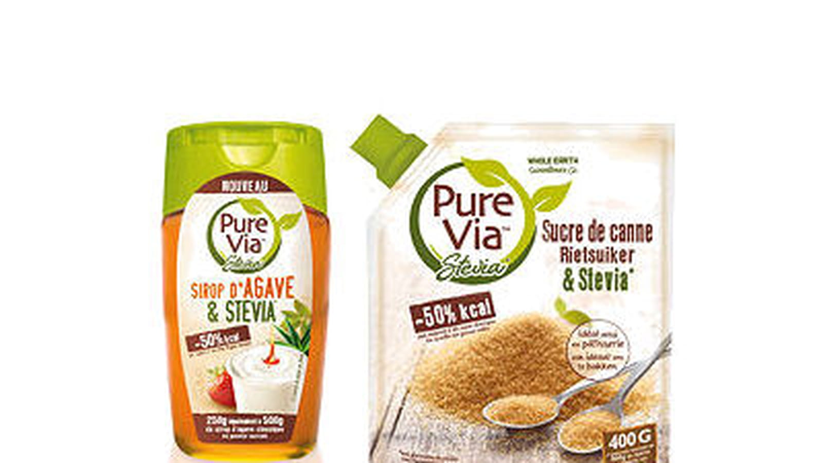 Sirop d'agave et sucre de canne à la Stevia de Pure Via 