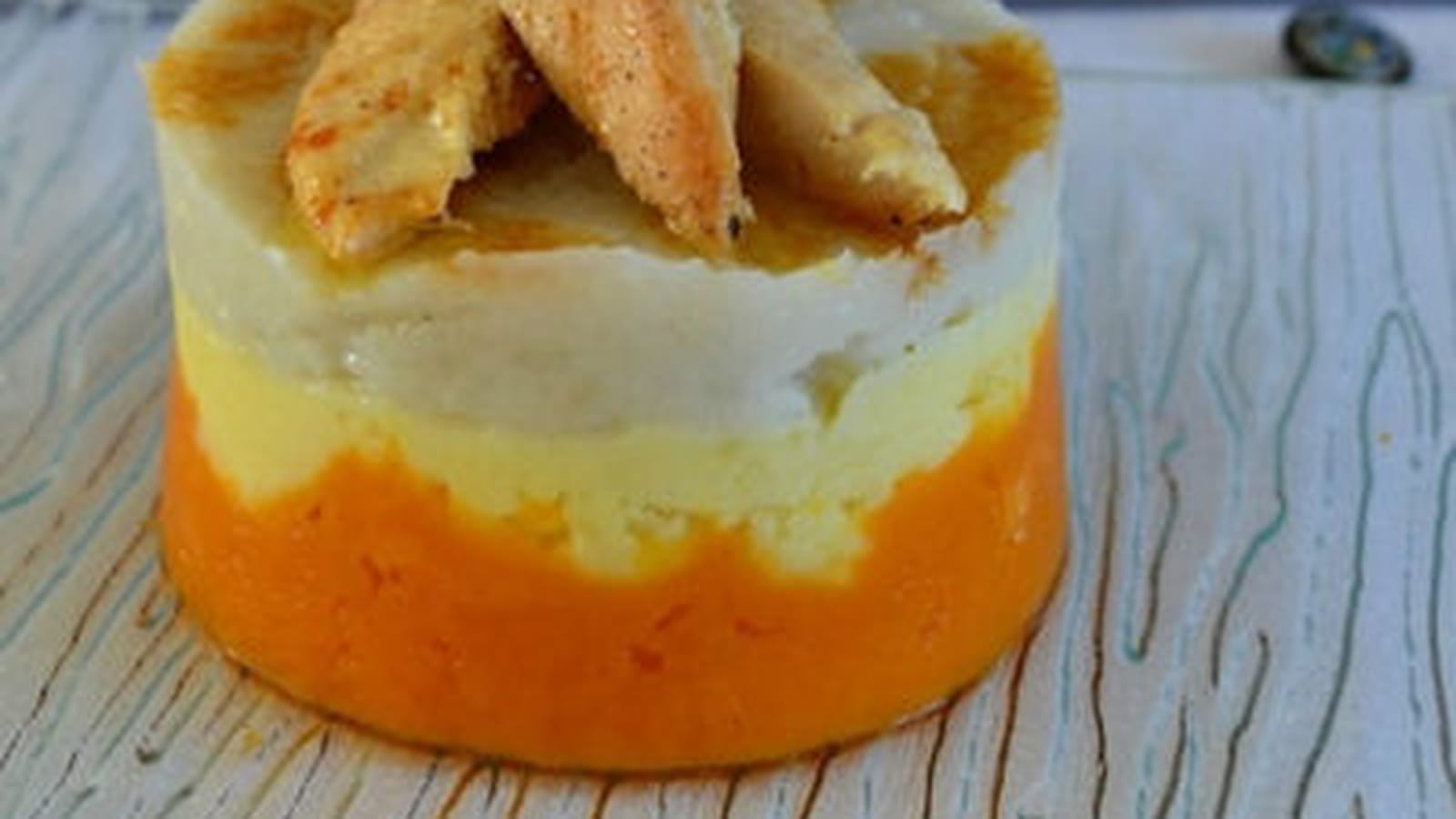 Poulet sauce soja et ses 3 purées