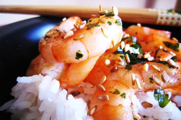 Crevettes sautées ail et curry-image