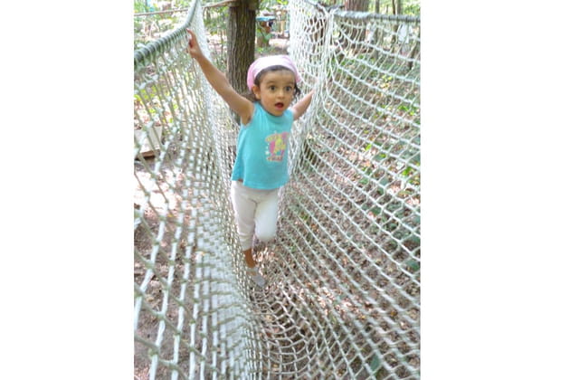 Ça  tangue à l'accrobranche !