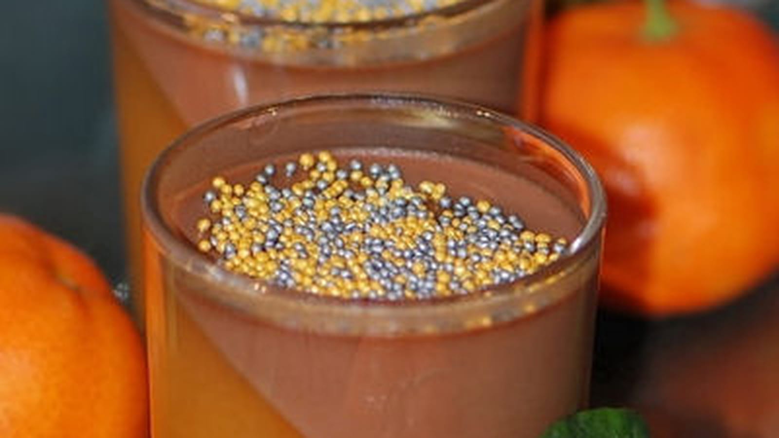 Verrine bicolores au chocolat et clémentine
