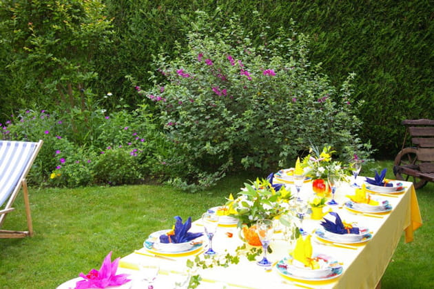 Déjeuner de fête dans le jardin