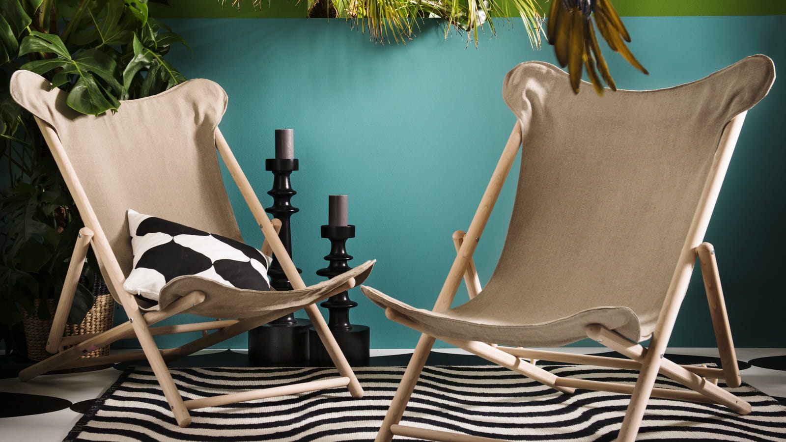 Fauteuils en hêtre et tissu