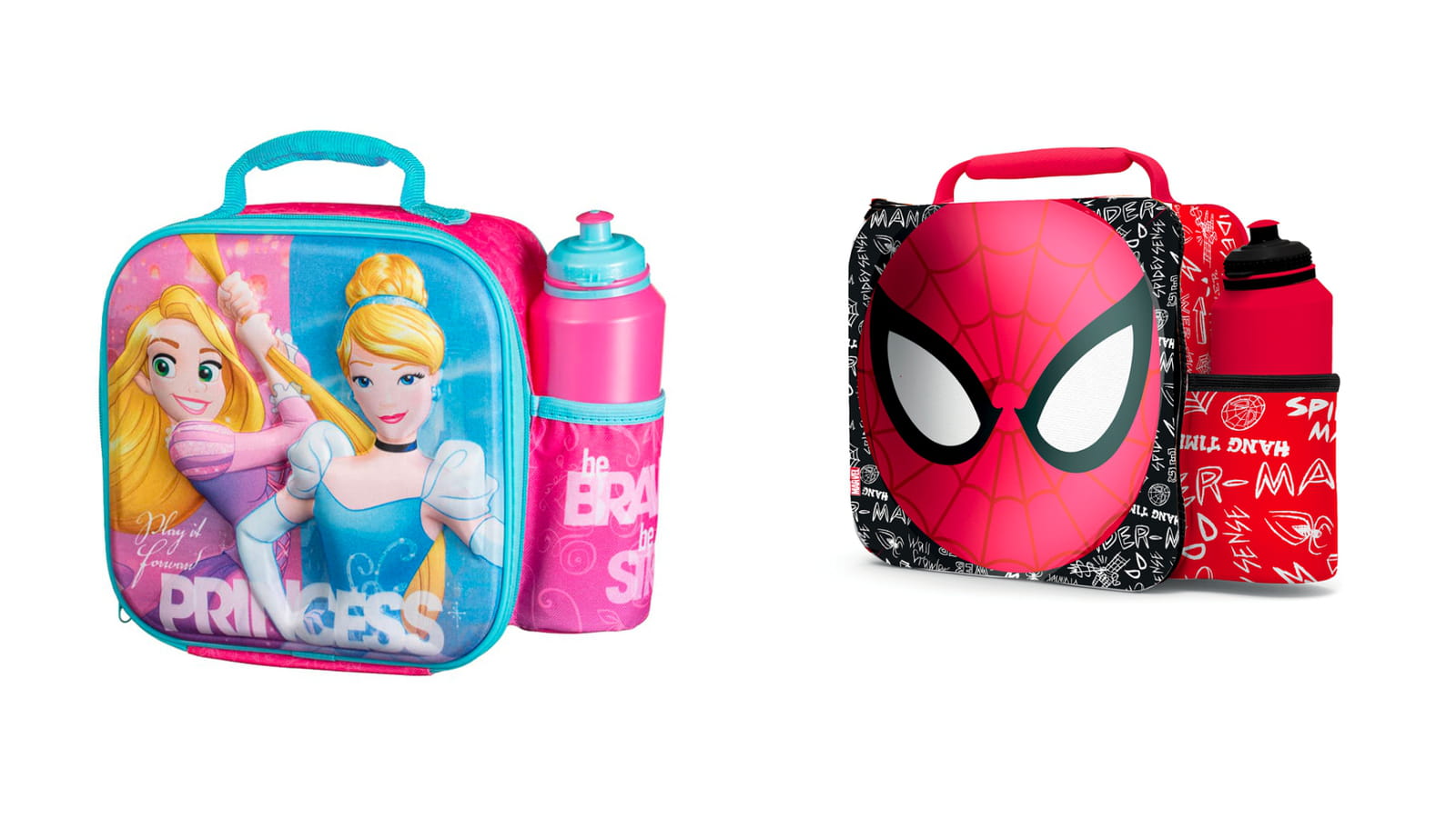 Les lunch bags Princesse et Spiderman