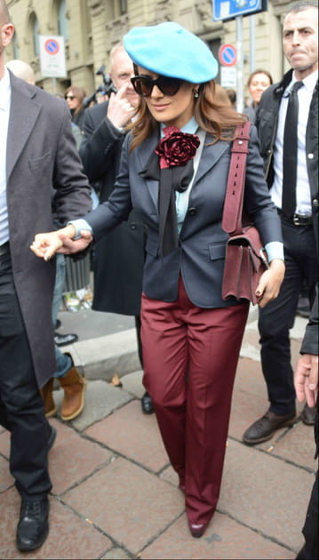 Salma Hayek au défilé Gucci à Milan