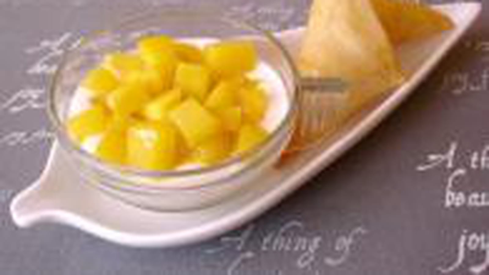 Verrines ricotta-mangue