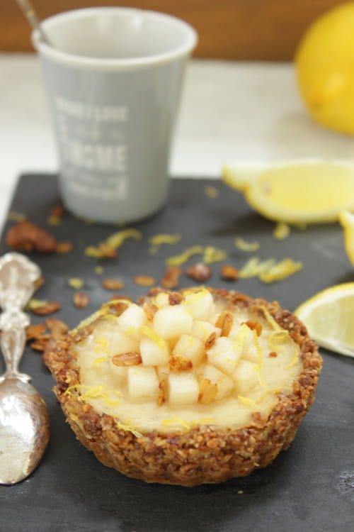 Tartelette citron poire au muesli Vegan