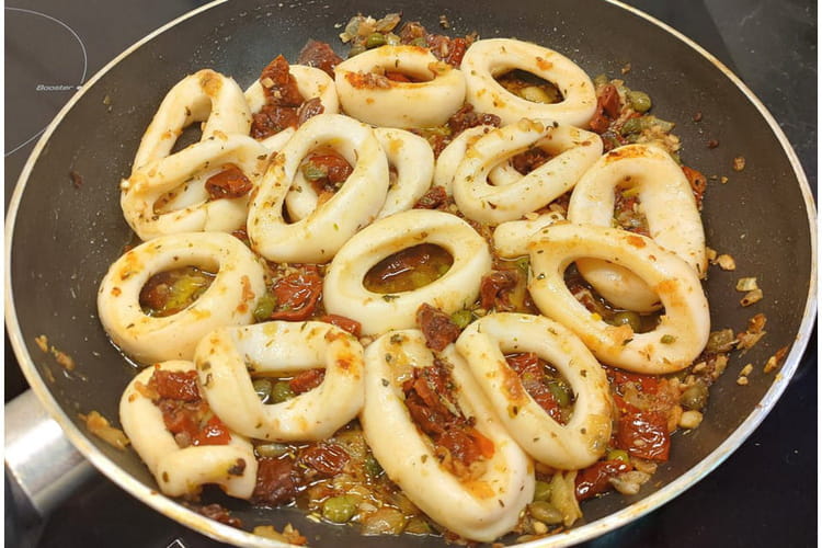 Recette De Po l e D anneaux D encornets G ants Tomates S ch es C pres