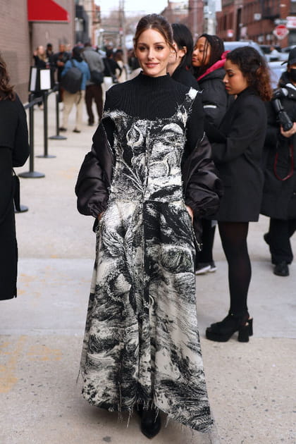 Olivia Palermo en robe noir et blanc