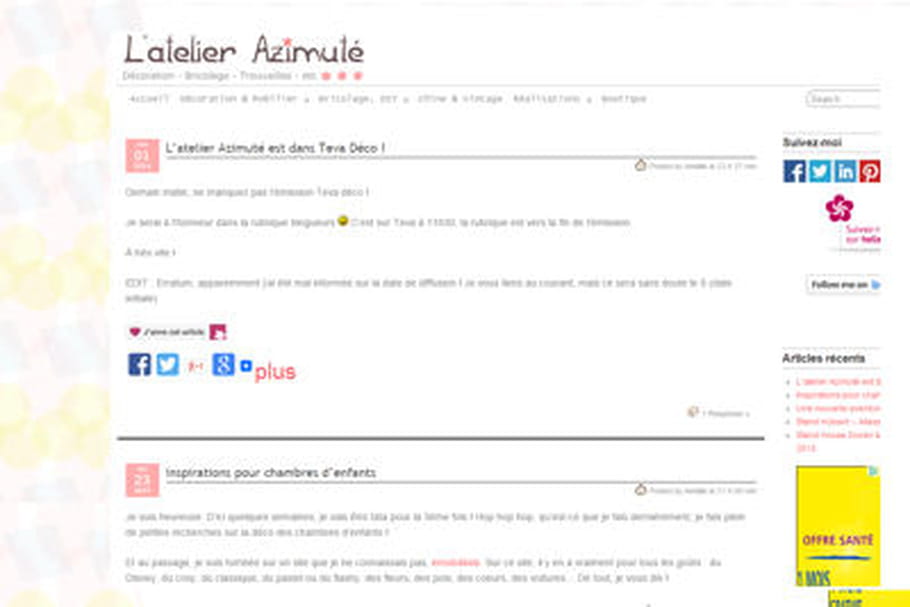 Le blog du moment : L'atelier Azimuté
