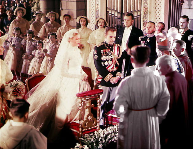 Le mariage religieux de Grace et Rainier au sein de la cathédrale de Monaco, le 19 avril 1956