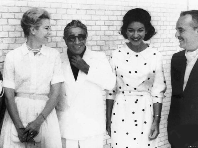 Maria Callas avec Aristote Onassis, le Prince de Monaco et Grace