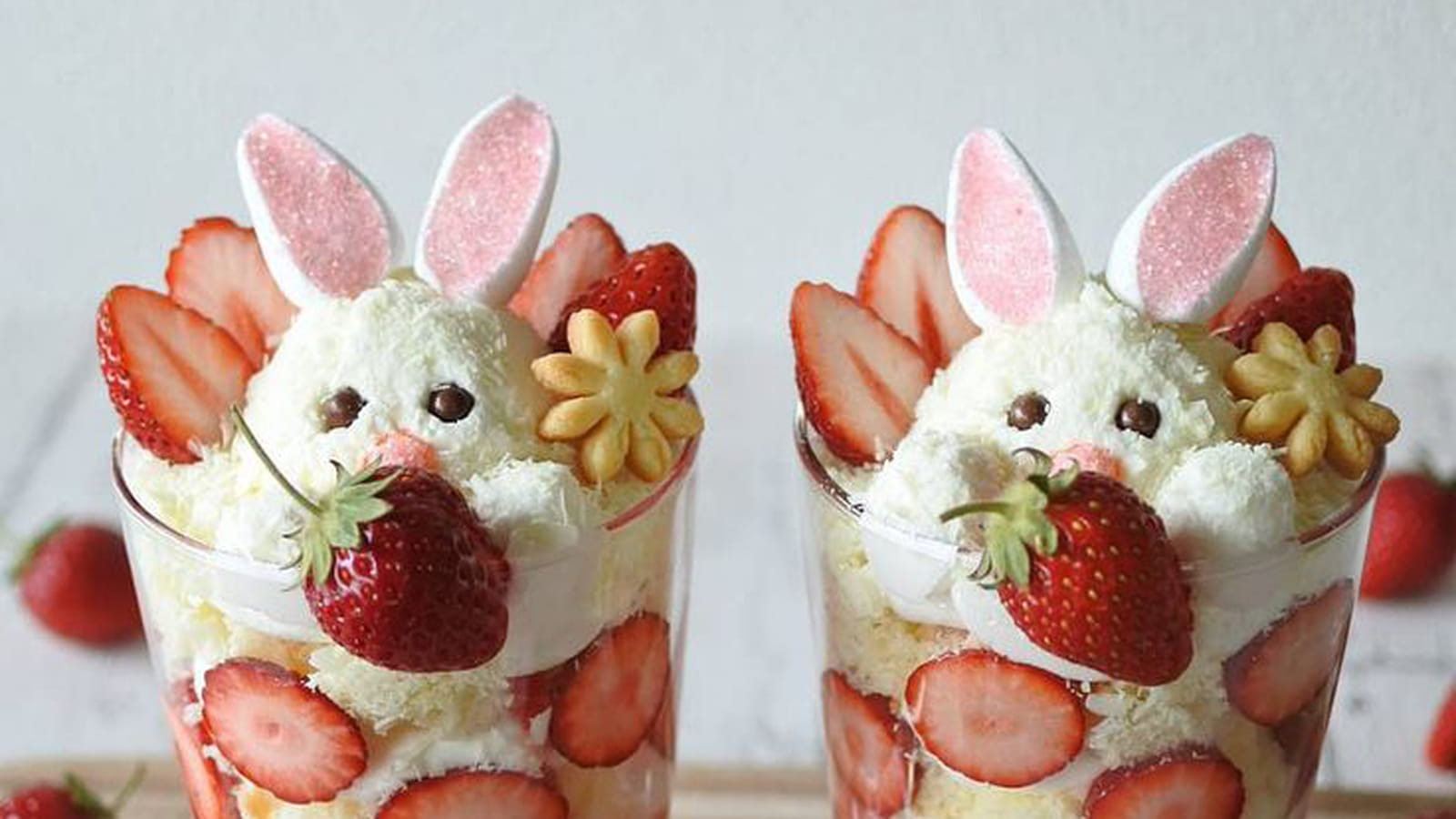 Verrine lapinou aux fraises