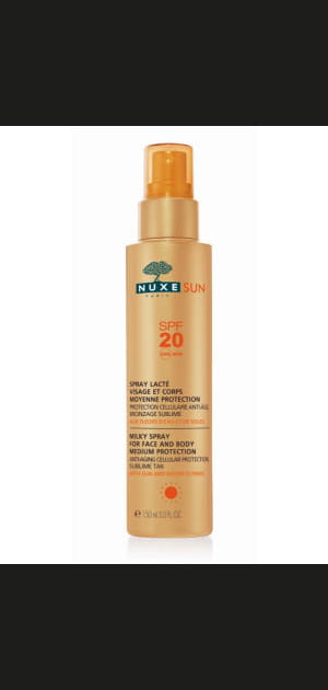 Protection solaire&nbsp;: Spray Lact&eacute; Visage et Corps SPF 20&nbsp;de Nuxe