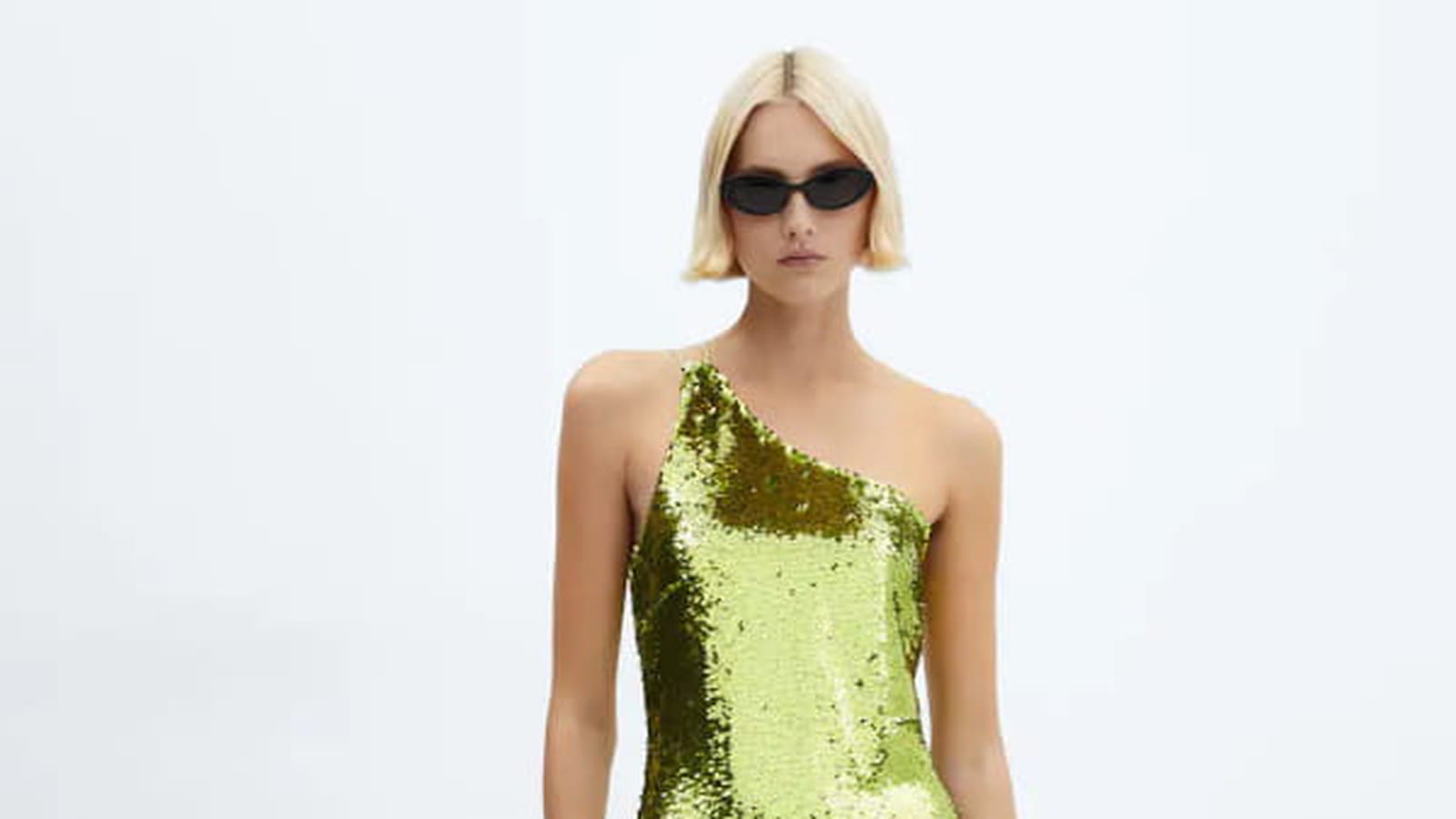 Robe à sequins verts Mango 