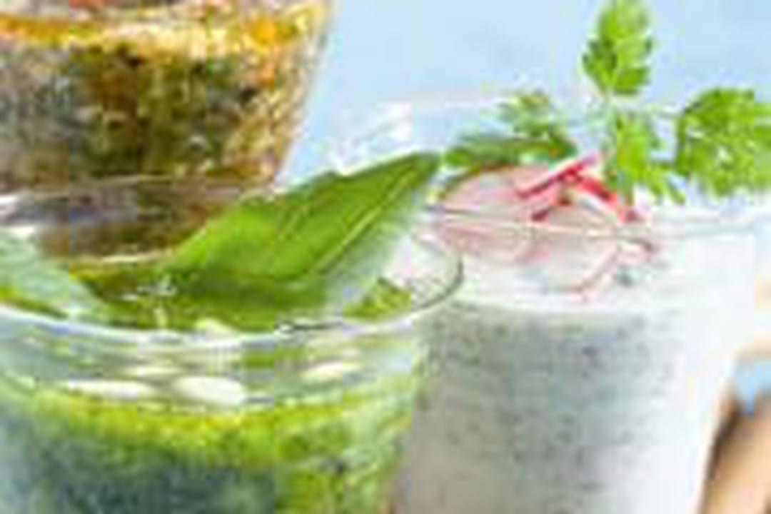 Pistou et sauce aux radis et au cerfeuil