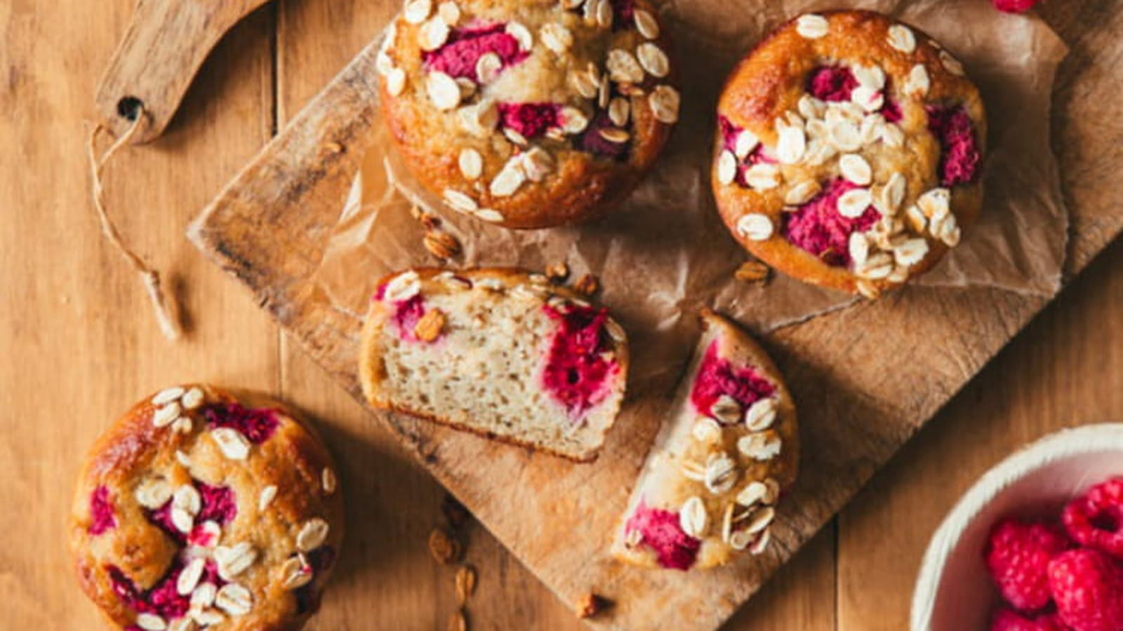 Muffins flocons d'avoine et fruits rouges