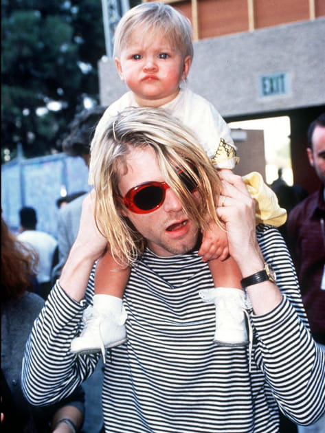 Kurt Cobain avec sa fille, Frances