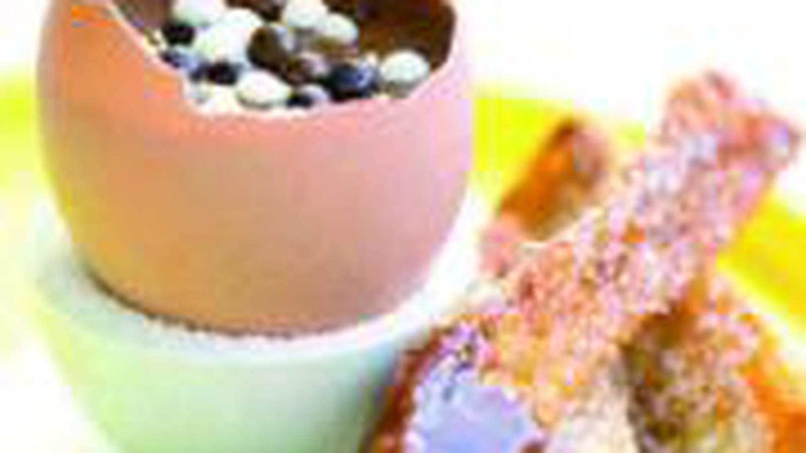 Oeufs Label rouge au chocolat coulant et ses mouillettes de pain perdu