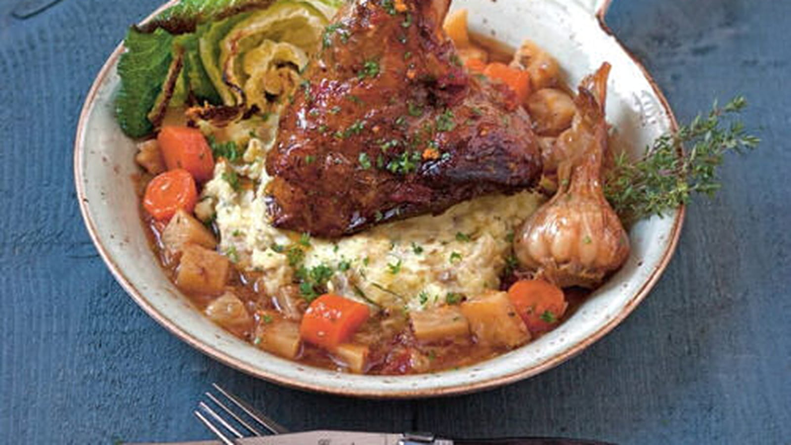 Souris d’agneau aux légumes racines