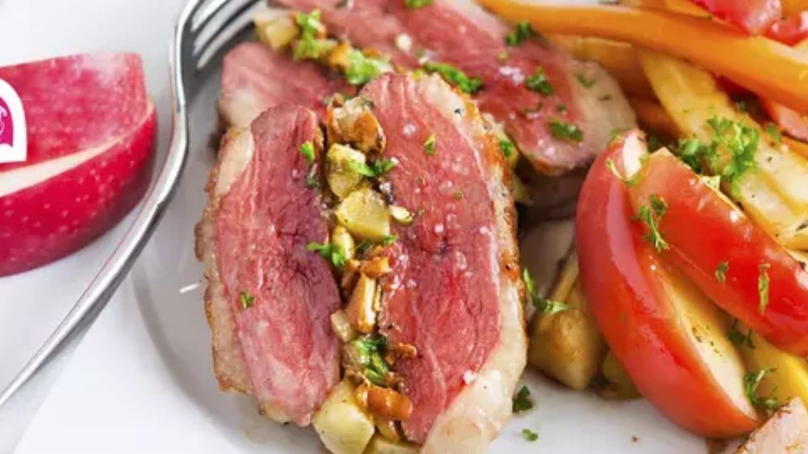 Magrets de canard farcis aux pommes