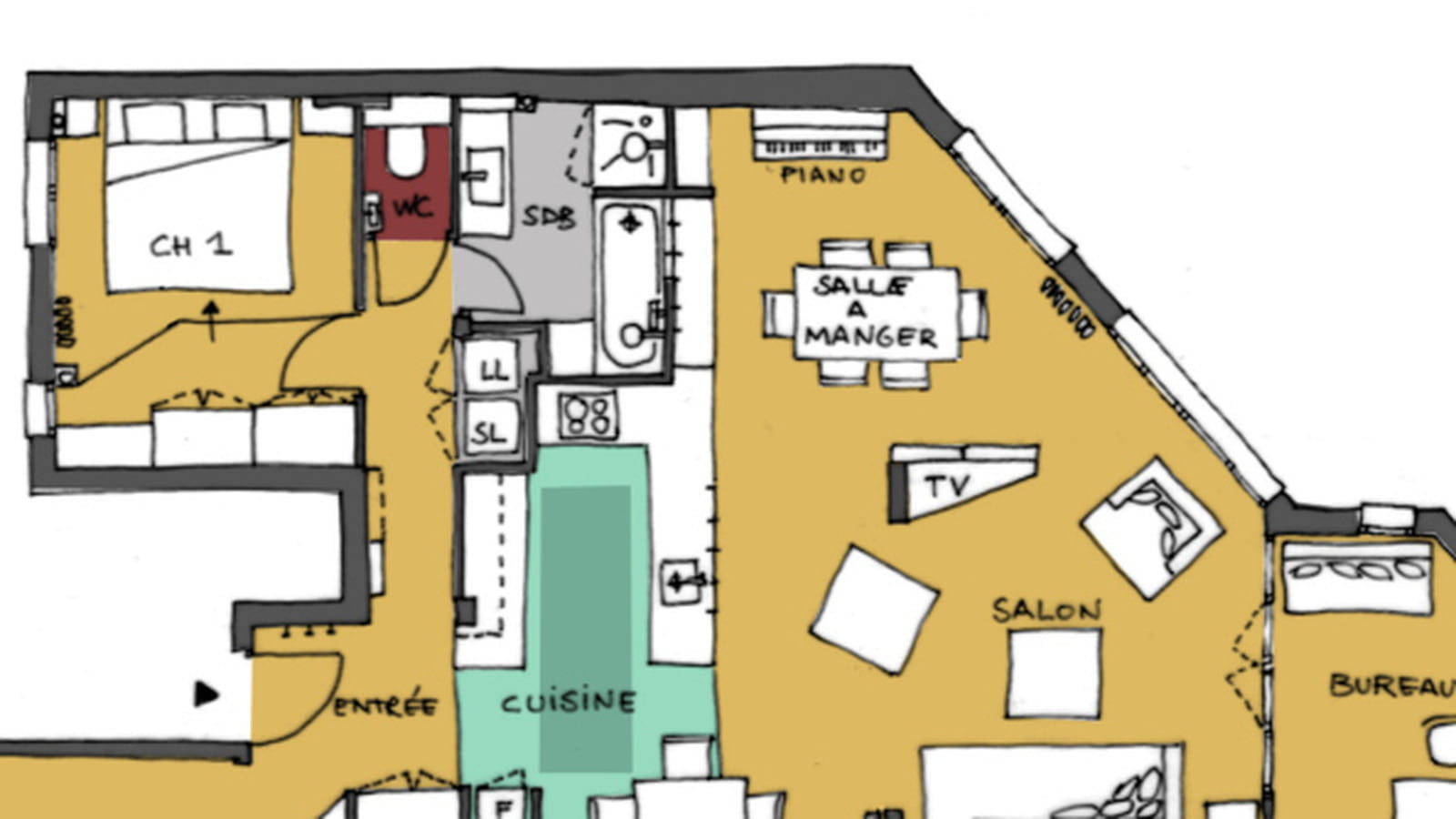 Plan de l'appartement