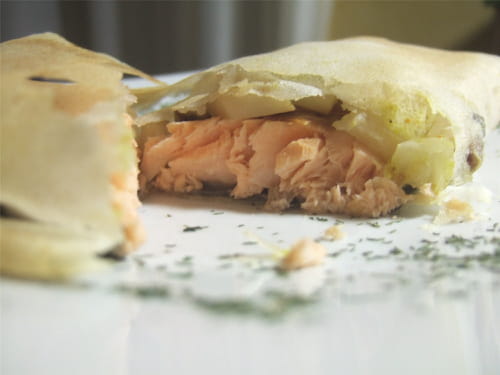 Pastilla de saumon au céleri-rave