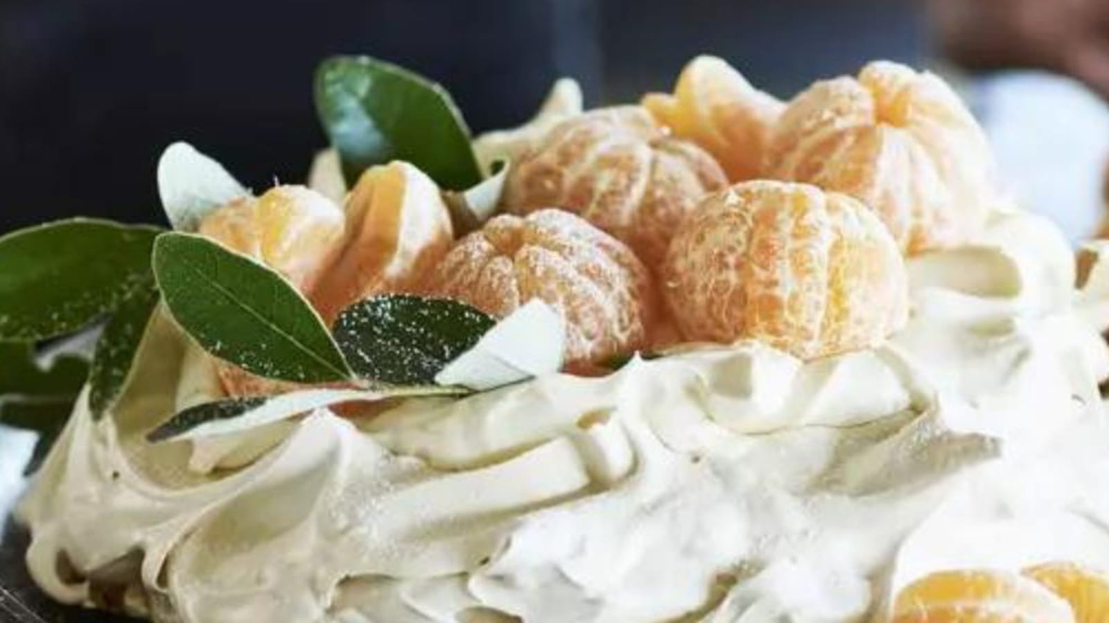 Pavlova au sorbet clémentine