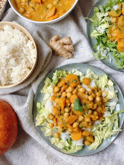 Curry de pois chiches aux l&eacute;gumes vegan et sans gluten