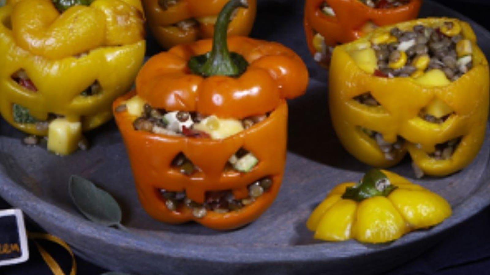 Poivrons farcis d'Halloween
