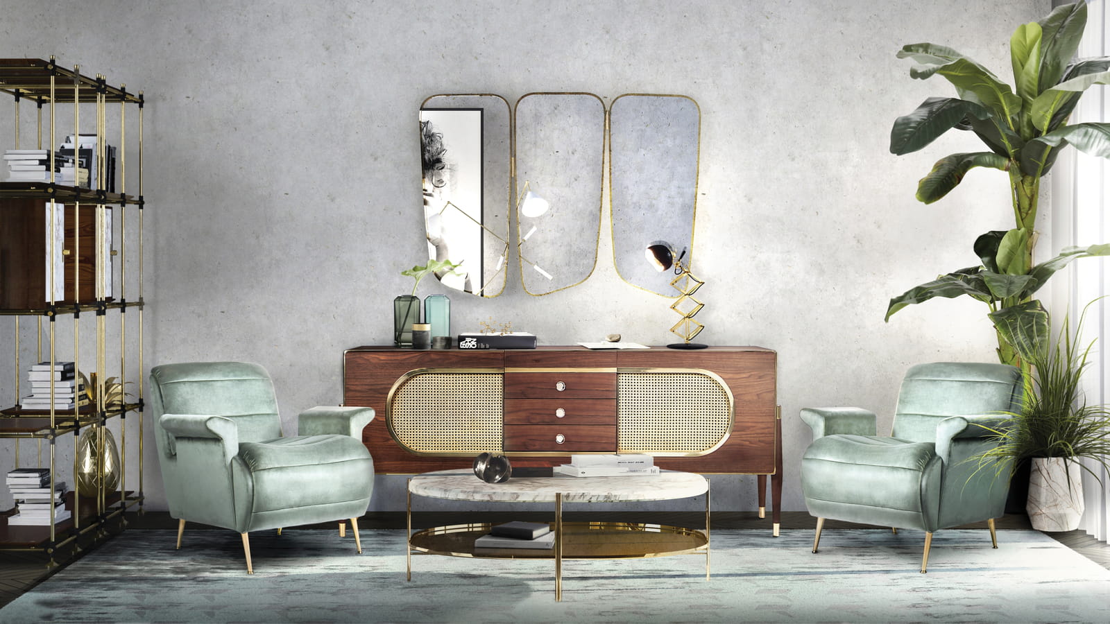 Enfilade en cannage 