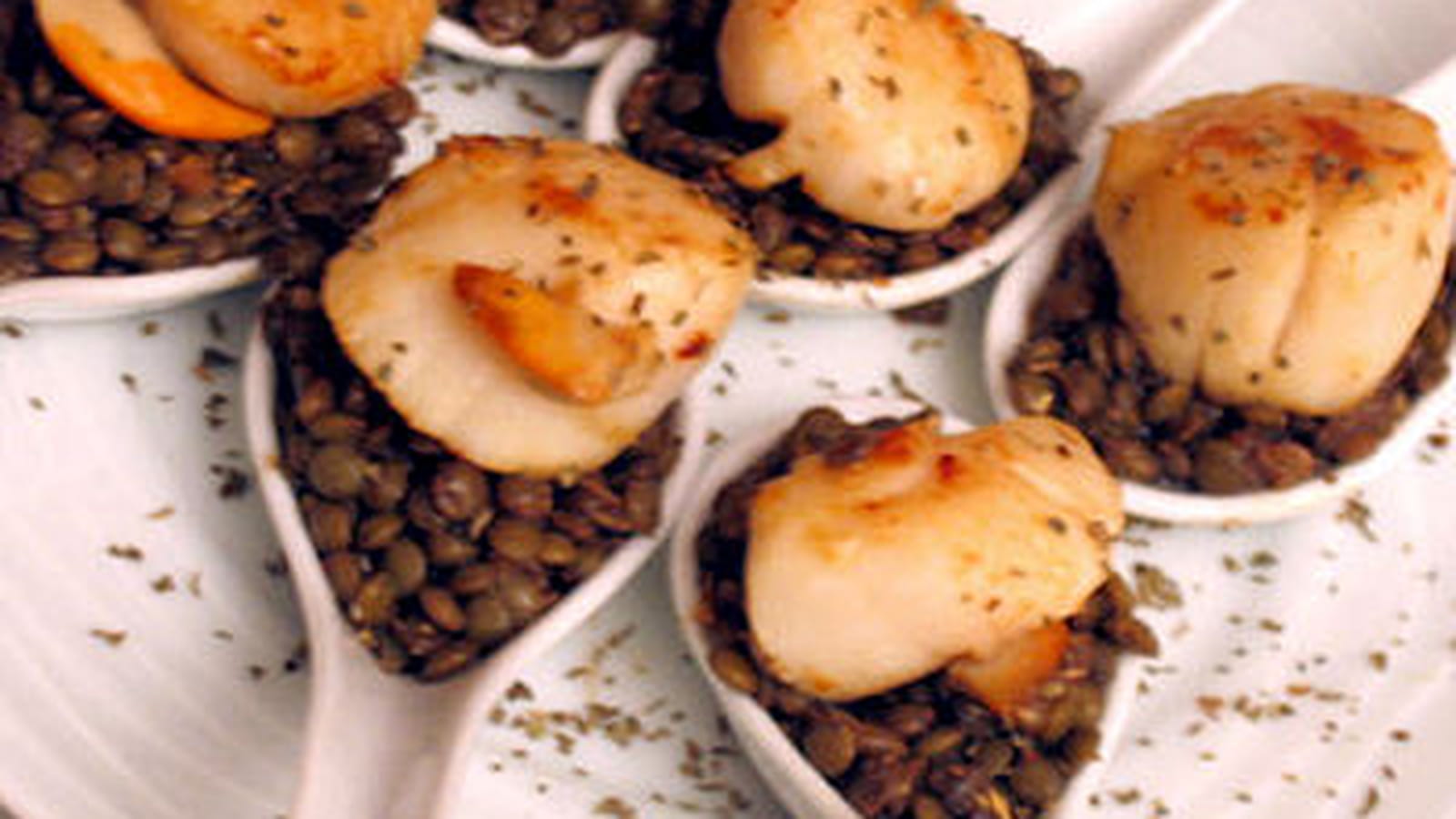 Salade de lentilles et Saint-Jacques