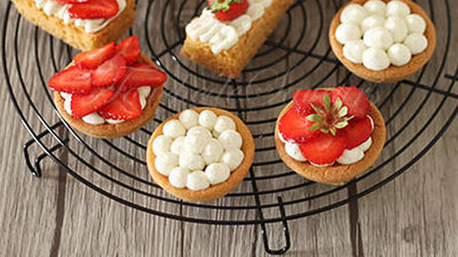 Sablé breton ganache chocolat blanc et fraises