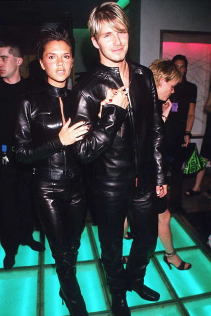 David Beckham en blouson en cuir