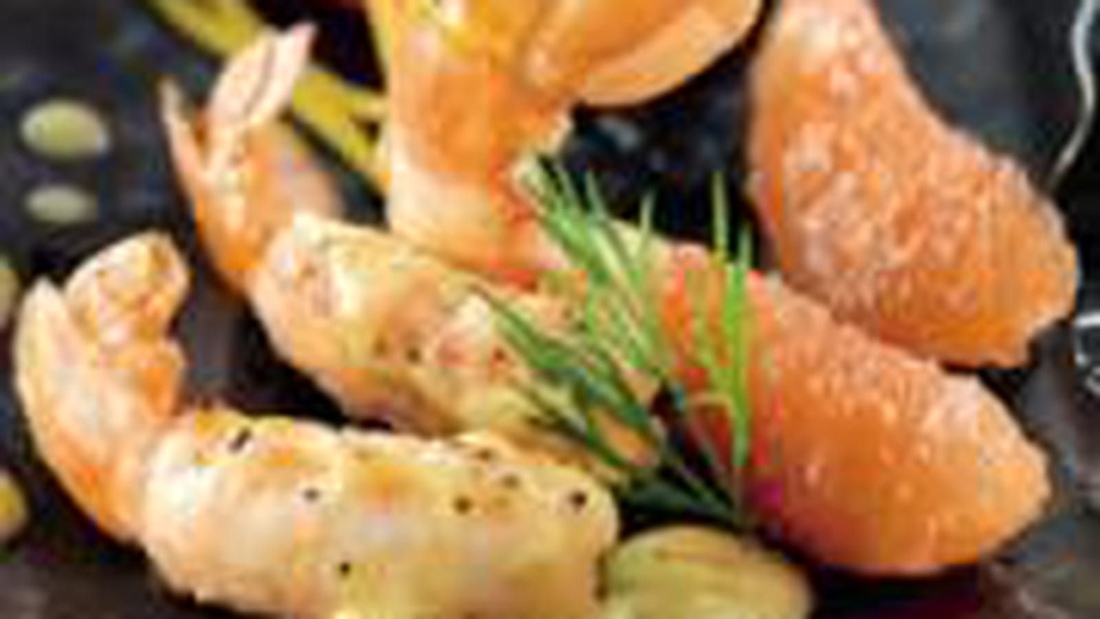 Langoustines poêlées, salade de pamplemousse