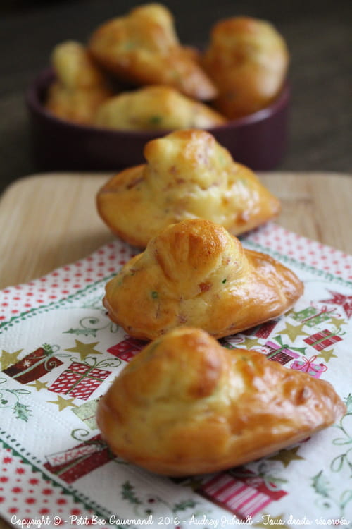 Madeleines au râpé de jambon et Vache qui rit