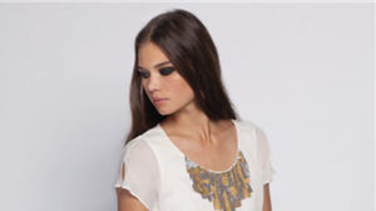 Robe crêpe de viscose bicolore à col sequins de One Step