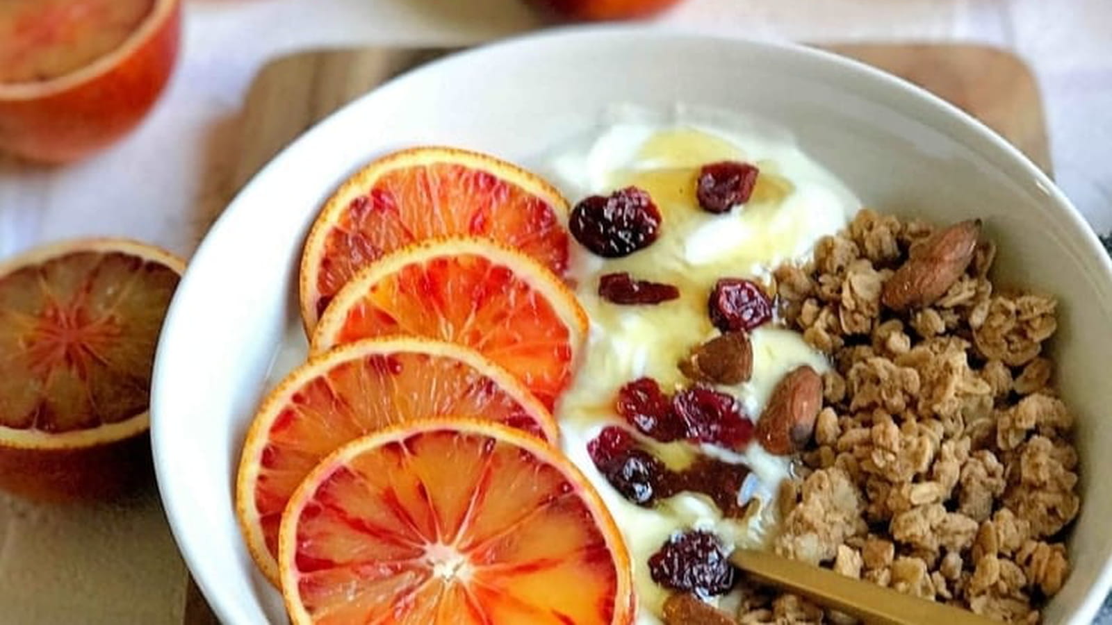 Healthy Bowl de fromage blanc, cranberries et miel
