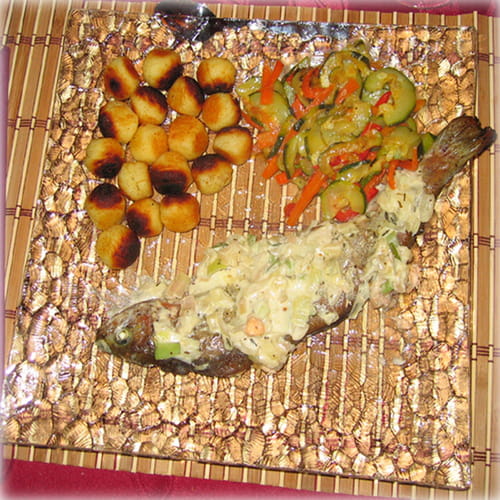 Truite saumonée et sa fondue de poireaux