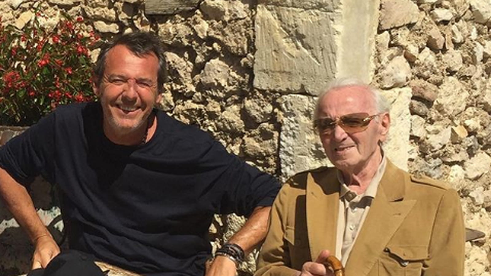 Jean-Luc Reichmann et Charles Aznavour