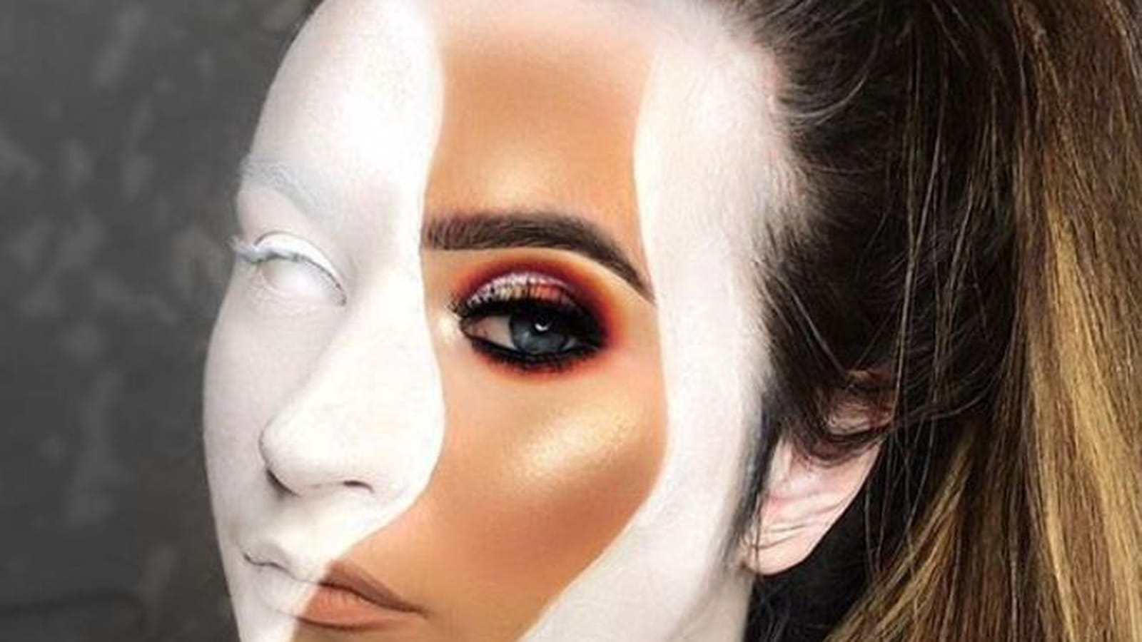 Demi-visage maquillé