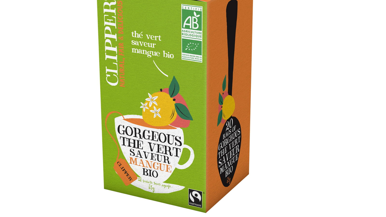 Thé vert saveur mangue de Clipper