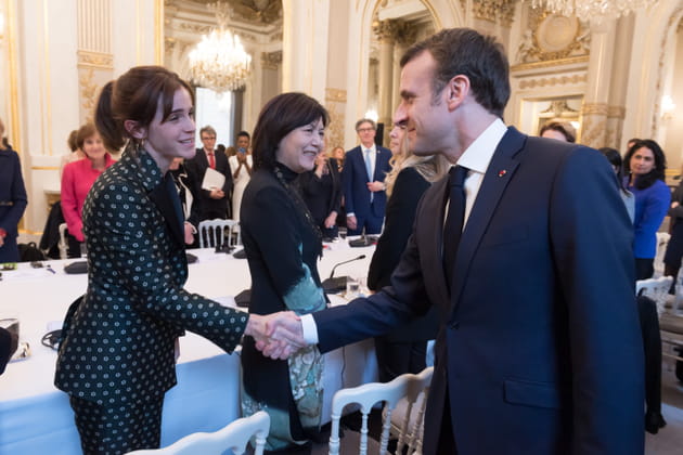 Emmanuel Macron accueille Emma Watson &agrave; l'Elys&eacute;e