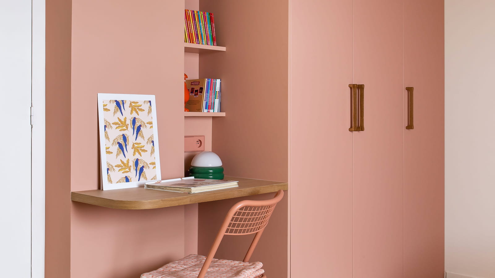 Pan de mur rose 