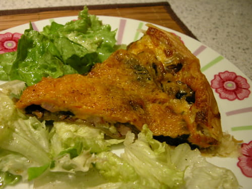 Quiche aux champignons et mimolette