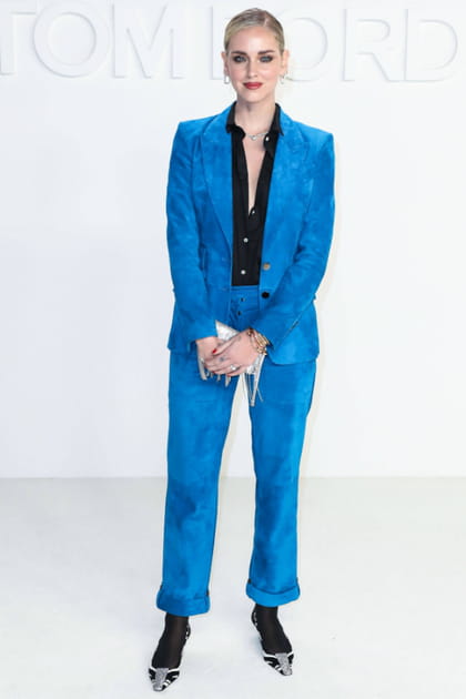 Chiara Ferragni en costume Tom Ford